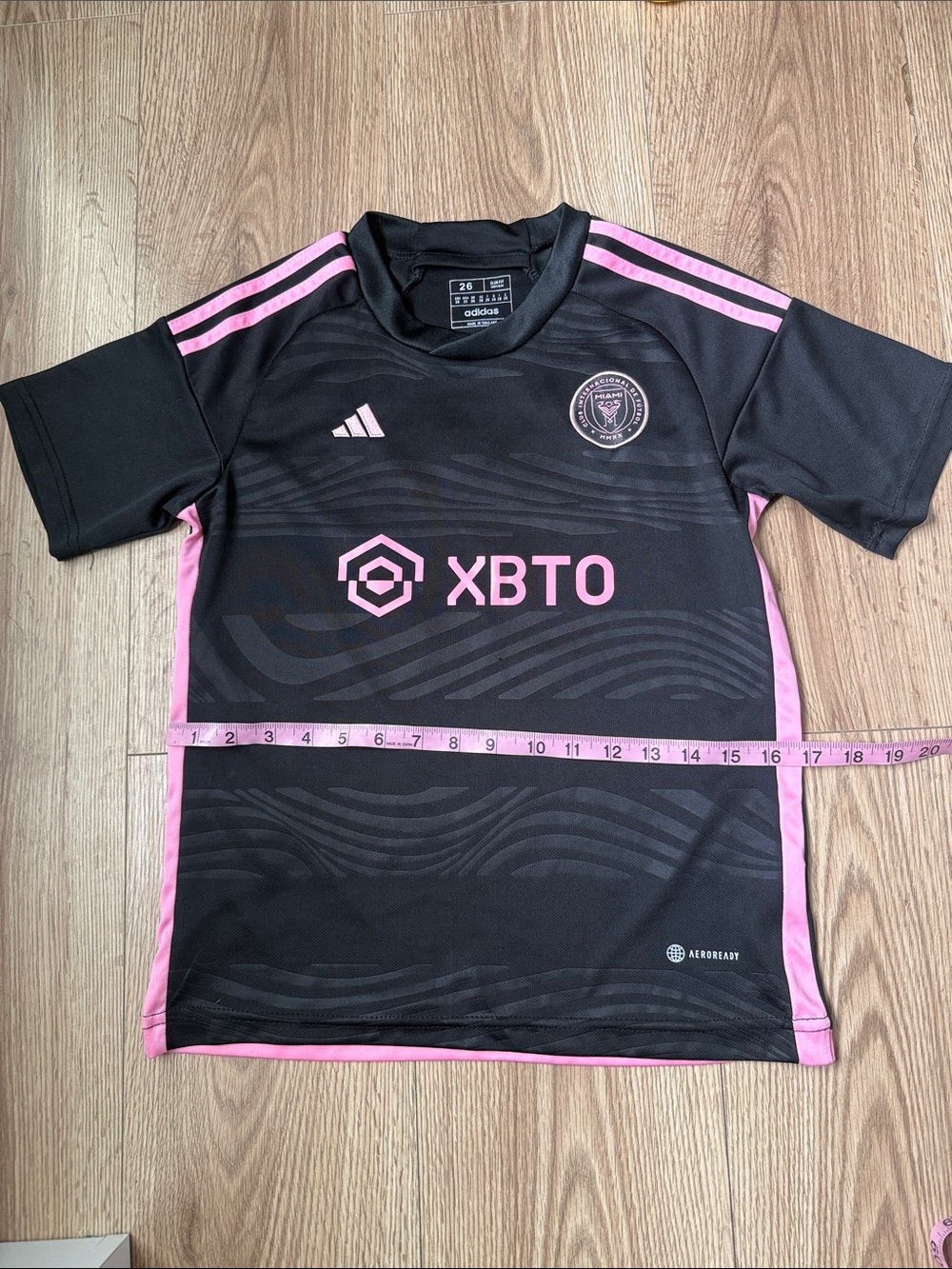 adidas Kids Black and Pink Soccer Jersey with XBTO Logo